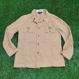 Vintage 80s Safari Jacket M/L 20x27 Brown
